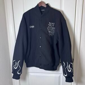 Civil Regime Varsity Jacket Roses From Concrete Black Men’s XXL  Streetwear